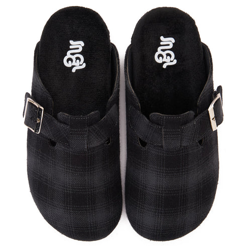 Snuggs Clogs Black x Grey Checkered